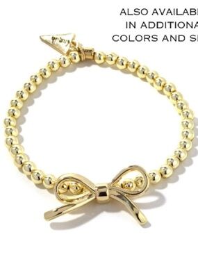 Erimish Gold Bow Beaded Bracelet